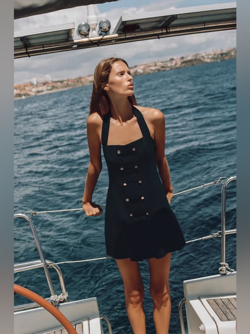 ZARA LINEN TOGGLE MINI DRESS